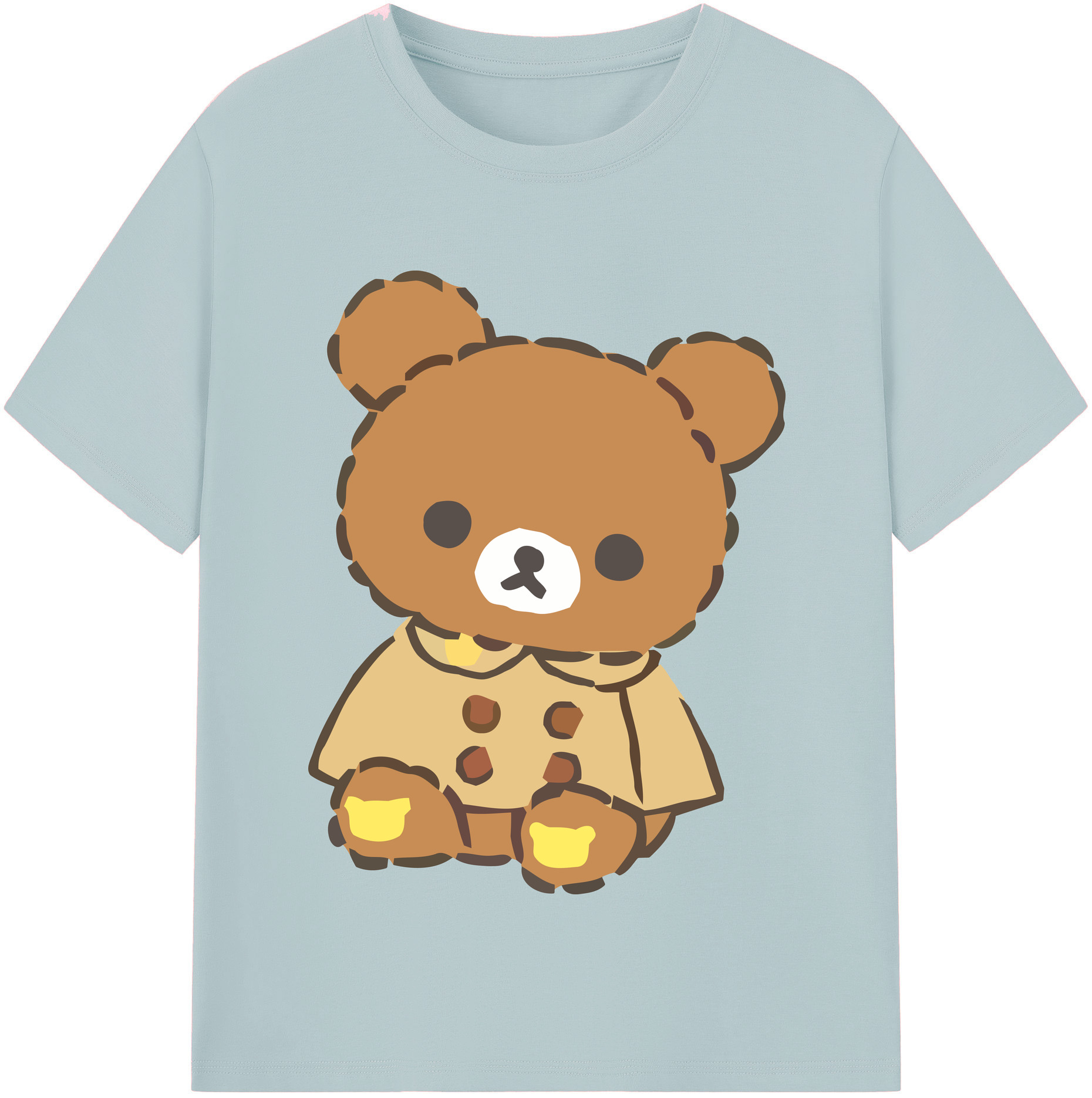 （画像用） リラックマ リラックマ キイロイトリ Rilakkuma Korilakkuma Kiiroitori 綿100％半袖Tシャツ（フロントプリント）